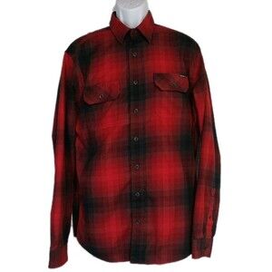 Eddie Bauer Shirt Mens‎ XL Flannel Red Buffalo Plaid Long Sleeve Button Down